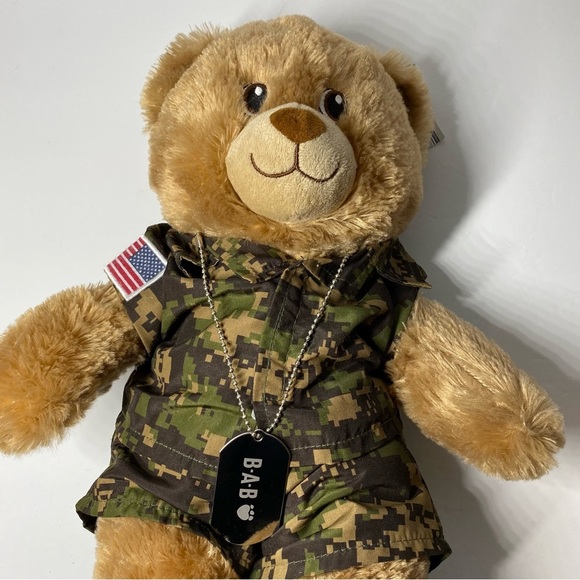 Build A Bear Lil Brownie Cub Brown Teddy Bear Stuffed Animal in Military Outfit - Picture 4 of 9